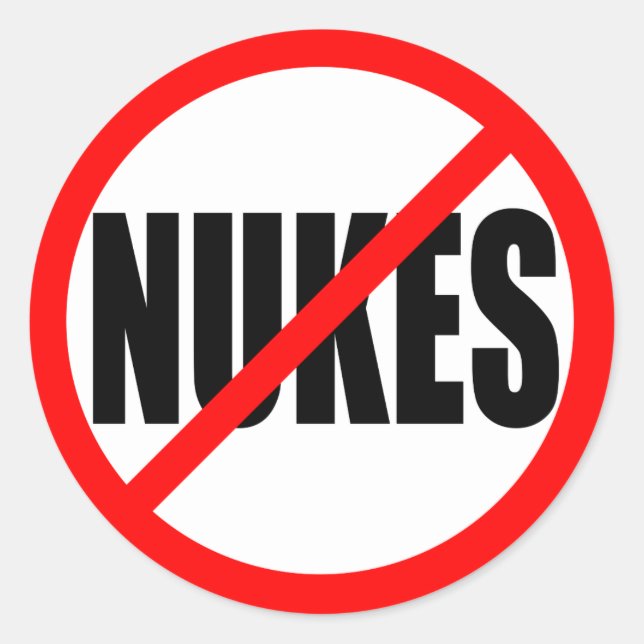 STICKER ROND "PAS DE NUKES" (Devant)