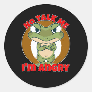 Sticker Rond Pas De Parler Moi, La Grenouille En Colère