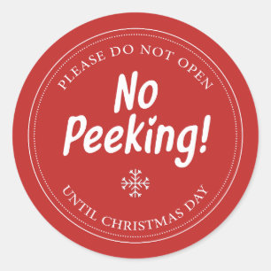 Sticker Rond Pas De Pékin ! - N'Ouvre Pas Avant Noël