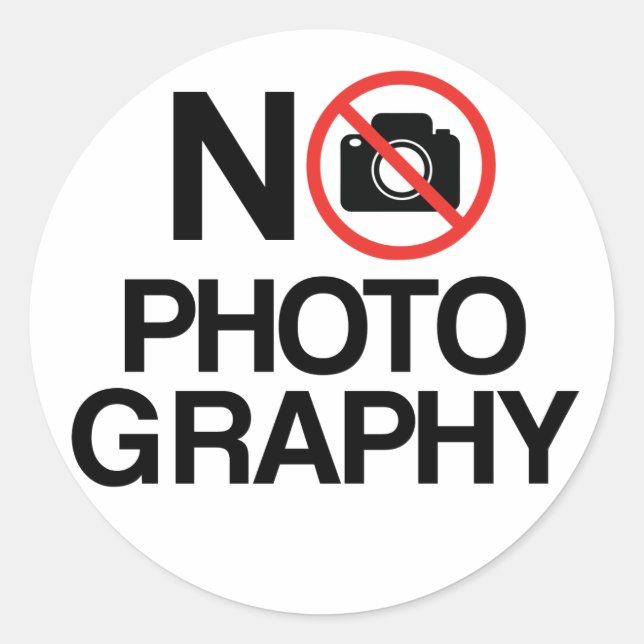Sticker Rond Pas de photographie (Devant)