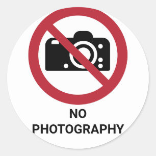 Sticker Rond Pas de photographie, signe d'interdiction