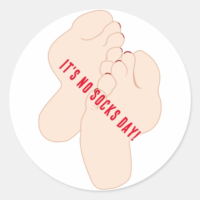 Sticker Rond Pas de pieds de jour chaussettes (Devant)