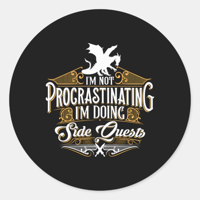 Sticker Rond Pas De Procrastination Des Quêtes Côtières (Devant)