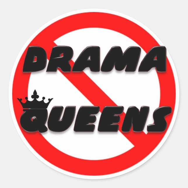 Sticker Rond Pas de reines dramatiques (Devant)