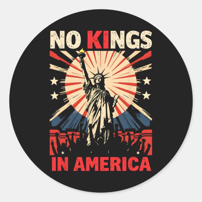 Sticker Rond Pas De Rois En Amérique (Devant)