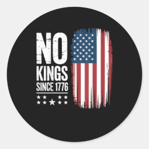 Sticker Rond Pas de rois en Amérique depuis 1776 Esprit de libe