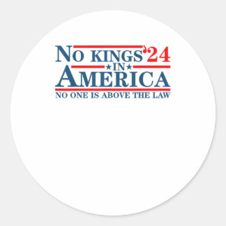 Sticker Rond Pas de rois en Amérique Rétro Classique