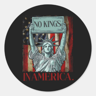 Sticker Rond Pas De Rois En Amérique Rétro De Liberté