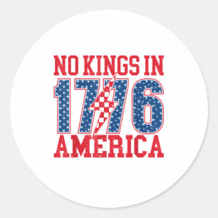 Sticker Rond Pas de rois en Amérique We The People Vintage