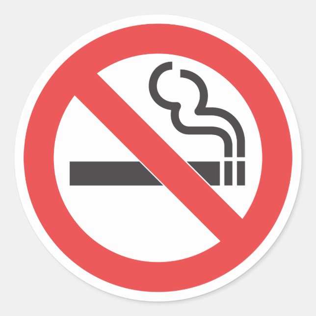 Sticker Rond Pas de signe anti-tabac (Devant)
