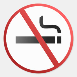 Sticker Rond Pas de signe anti-tabac