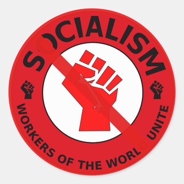 Sticker Rond Pas de socialisme ! (Devant)