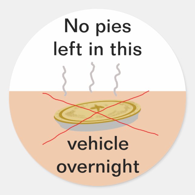Sticker Rond Pas de tartes ici (Devant)