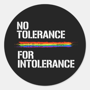 Sticker Rond PAS DE TOLÉRANCE POUR T-shirt INTOLÉRANCE