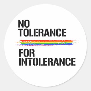 Sticker Rond PAS DE TOLÉRANCE POUR T-shirt INTOLÉRANCE