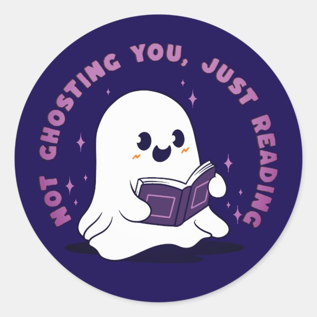Sticker Rond Pas De Vous Accueillir, Juste De Lire (Devant)