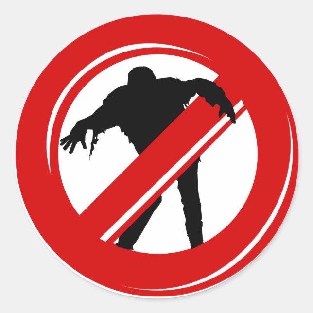 Sticker Rond Pas de zombies autorisés (Devant)