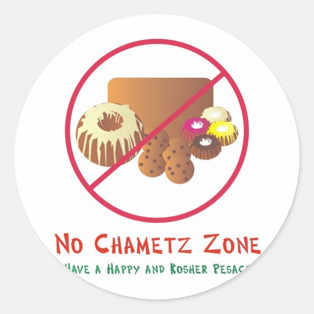 Sticker Rond Pas de zone Chametz (Devant)