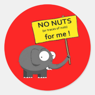 Sticker Rond Pas d'étiquette anti-allergie aux noix