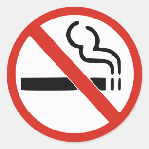 Sticker Rond Pas d'étiquette anti-tabac