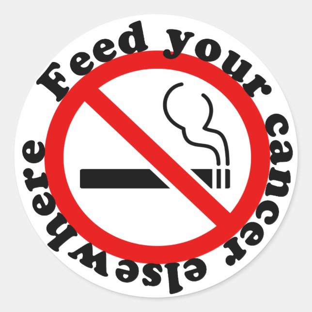 Sticker Rond Pas d'étiquette anti-tabac (Devant)