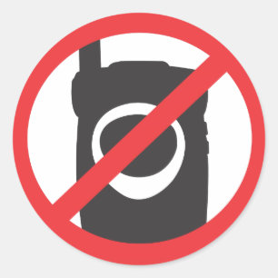Sticker Rond Pas d'étiquette de zone téléphonique