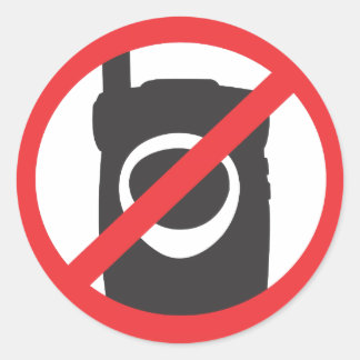 Sticker Rond Pas d'étiquette de zone téléphonique