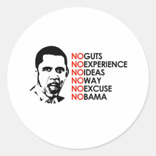 STICKER ROND PAS D'EXPÉRIENCE, PAS D'OBAMA