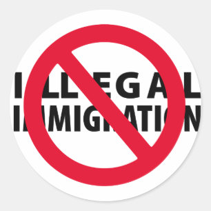 Sticker Rond Pas d'immigration illégale