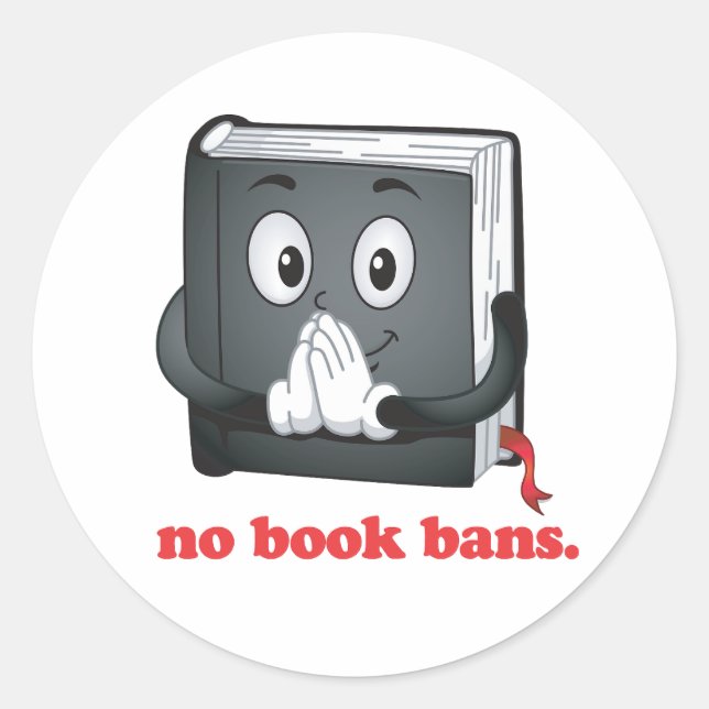 Sticker Rond Pas d'interdictions de livres S'il vous plaît (Devant)
