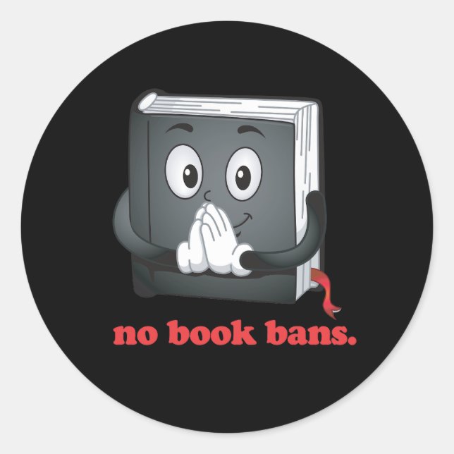 Sticker Rond Pas d'interdictions de livres S'il vous plaît (Devant)