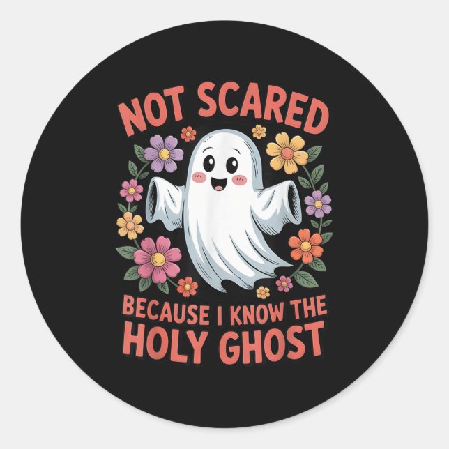 Sticker Rond Pas Ed Parce Que Je Connais Le Saint-Esprit Hallow (Devant)