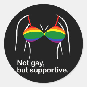 Sticker Rond Pas gay mais soutien brassière.png