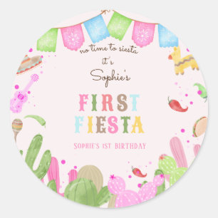Sticker Rond Pas le temps de siesta fiesta mexicaine premier an