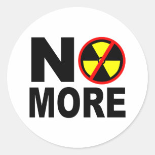 Sticker Rond Pas plus de slogan antinucléaire de protestation