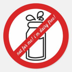 Sticker Rond Pas pour moi, je ne suis pas laitier ! Alerte d'al