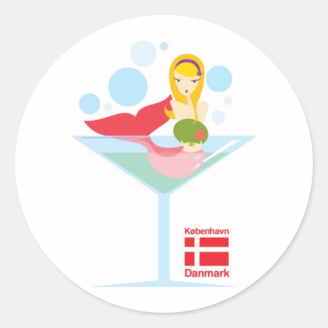 Sticker Rond pas si petite Sirène (Devant)