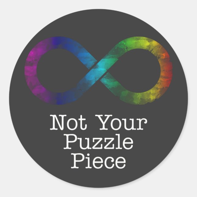 Sticker Rond Pas votre pièce de puzzle - sensibilisation sur l' (Devant)
