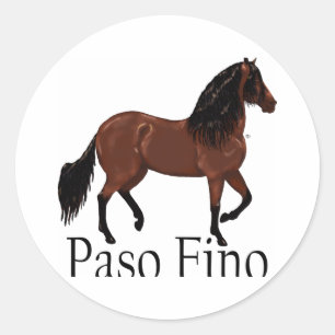 Sticker Rond Paso Fino Bay "Paso Fino"