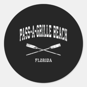 Sticker Rond Pass-A-Grille Beach Floride Nautique Croisé Oars