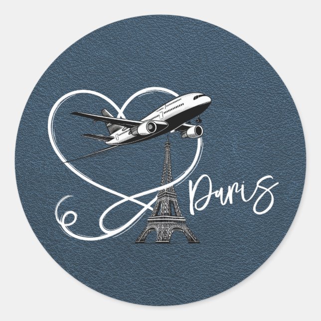 Sticker Rond Passeport bleu Marine Paris (Devant)