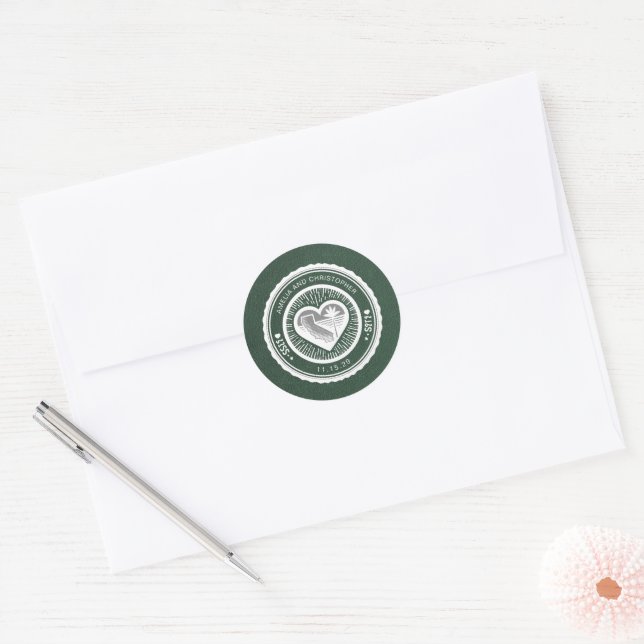 Sticker Rond Passeport de Californie verte (Enveloppe)