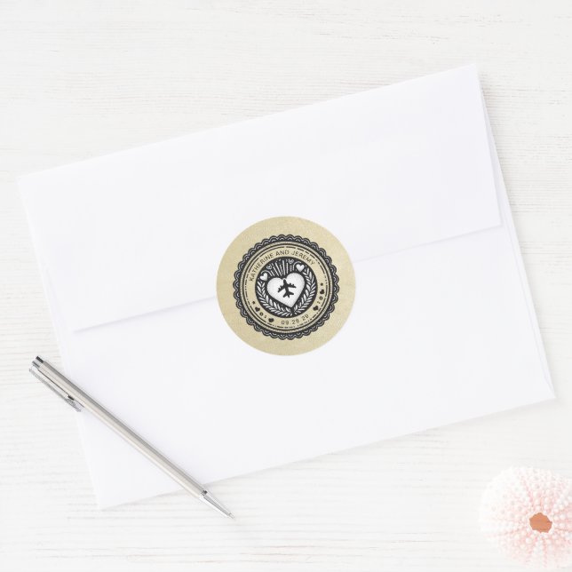 Sticker Rond Passeport de Champagne Mexique (Enveloppe)