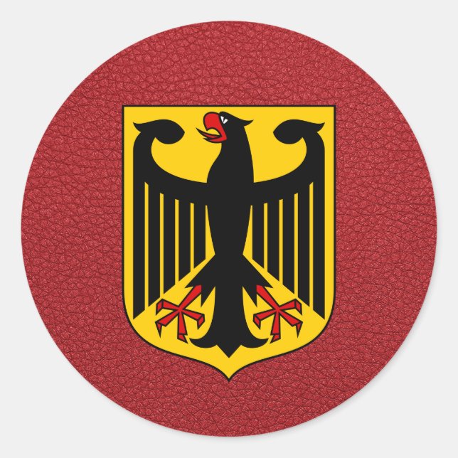 Sticker Rond Passeport de l'Allemagne rouge (Devant)