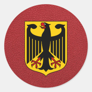 Sticker Rond Passeport de l'Allemagne rouge