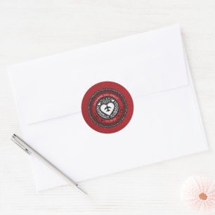 Sticker Rond Passeport du Mexique rouge