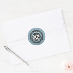 Sticker Rond Passeport Mexique bleu ardoise