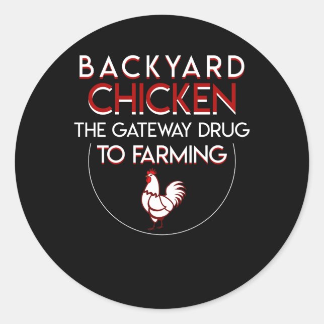 Sticker Rond Passerelle de l'aube de poulet jardin Agriculture  (Devant)