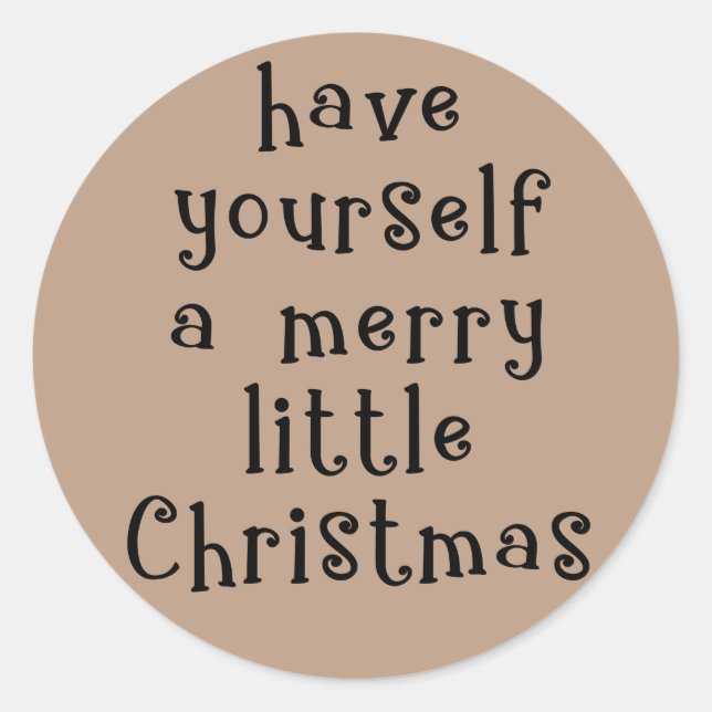 Sticker Rond Passez un Joyeux Petit Noël Kraft (Devant)