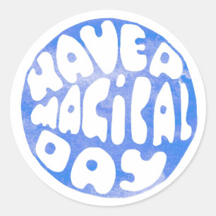 Sticker Rond Passez une journée magique - Enfants mignons